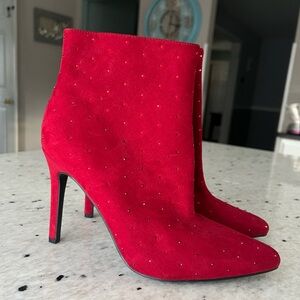 Red Suede Ankle Boots